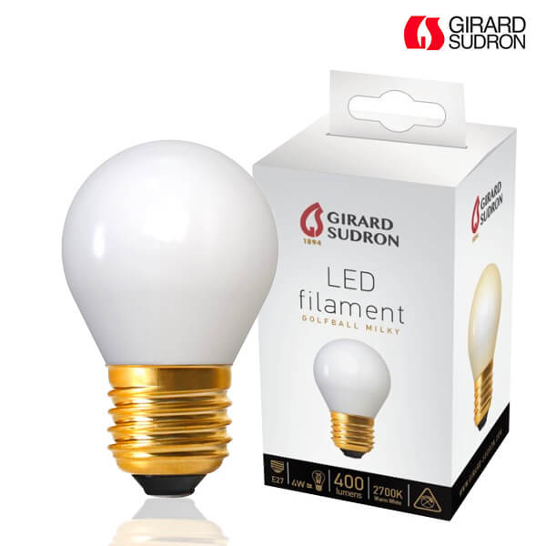 LED filament E27 4W Spherical 2700K Milky Girard Sudron Ampoules-service®